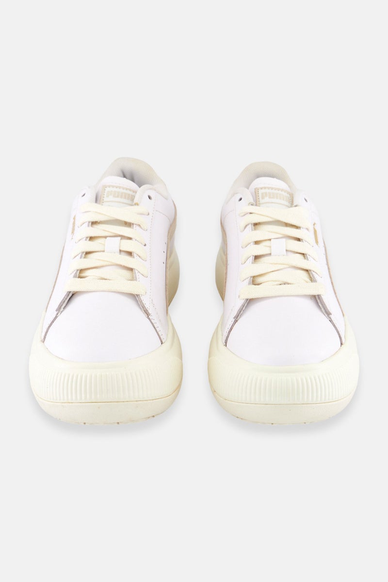 PUMA أحذية خارجية للنساء من جلد السويد مايو مزودة بأربطة، بيضاء - Image 3