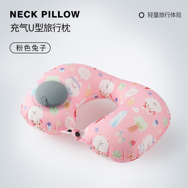 Inflatable Pillow Pressing Inflatable Portable U-Shaped Pillow Neck Pillow Tpu Neck Pillow For Travel And Travel - Image 1