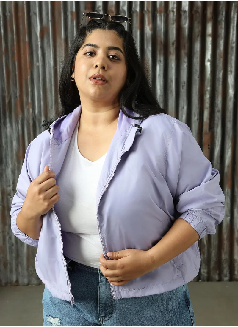 HIGH STAR Women's Mauve 100% Polyester Solid Jacket