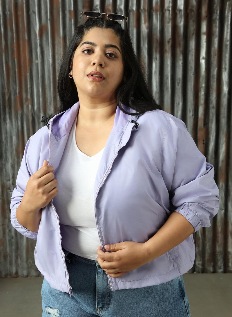 HIGH STAR Women's Mauve 100% Polyester Solid Jacket - Image 1