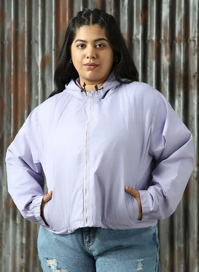 HIGH STAR Women's Mauve 100% Polyester Solid Jacket