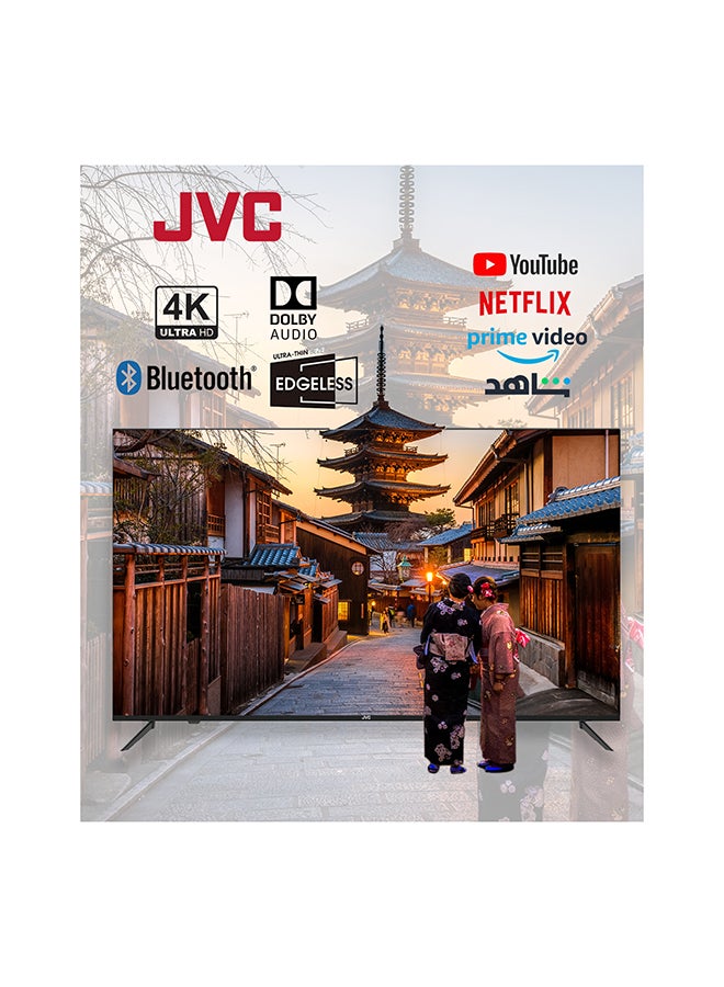 JVC 58 Inch Edgeless 4K UHD VIDAA Smart TV With Voice Remote, Bluetooth And Dolby Audio LT-58N786VV Black - Image 4