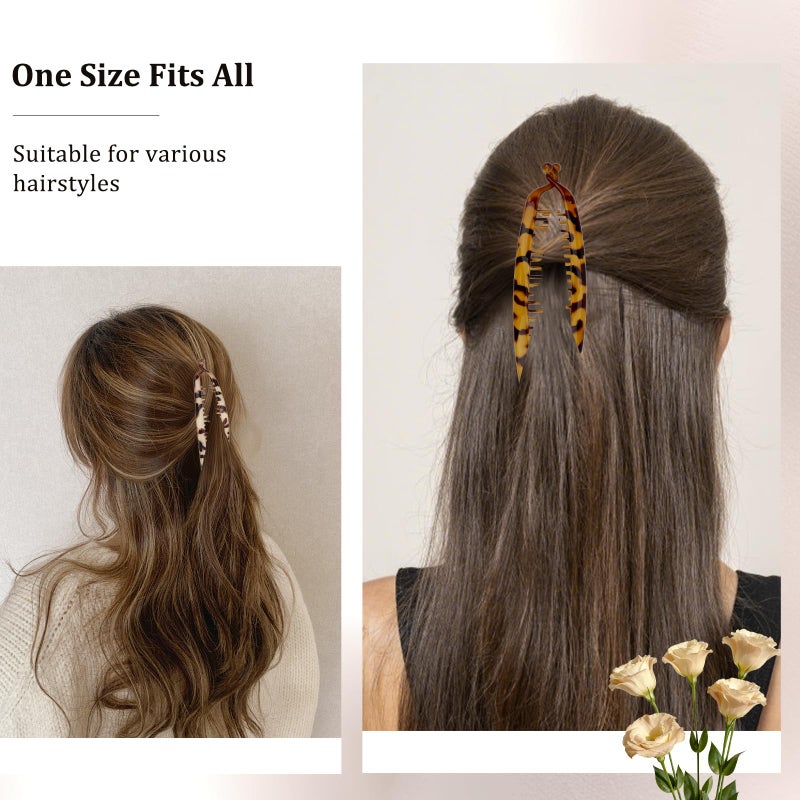 AMCAMI 6PCS Banana Hair Clips for Women, Tortoise Banana Hair Clips for Thick Thin Curly Hair, Strong Hold Non-Slip Ponytail Hair Accessories - Image 4
