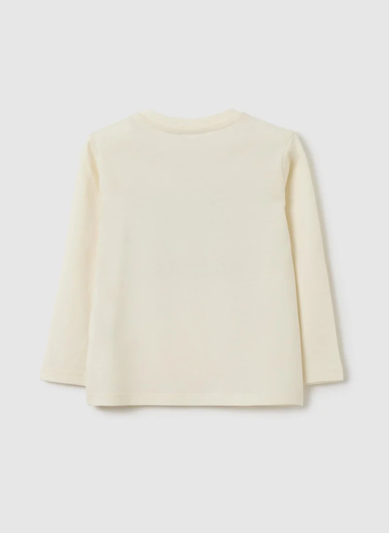 Ovs OVS Pure Cotton Beige Regular Fit Baby T-Shirt