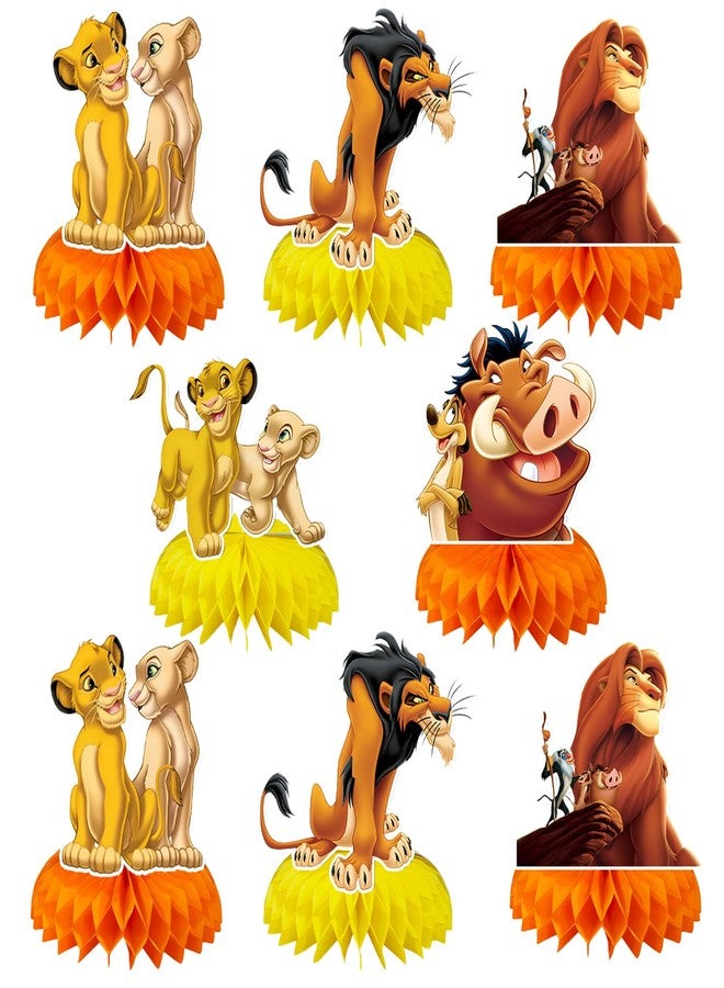 OMTO 6 PCS Lion-king Honeycomb Centerpieces lion Honeycomb Centerpieces for lion Party Supplies - Image 1
