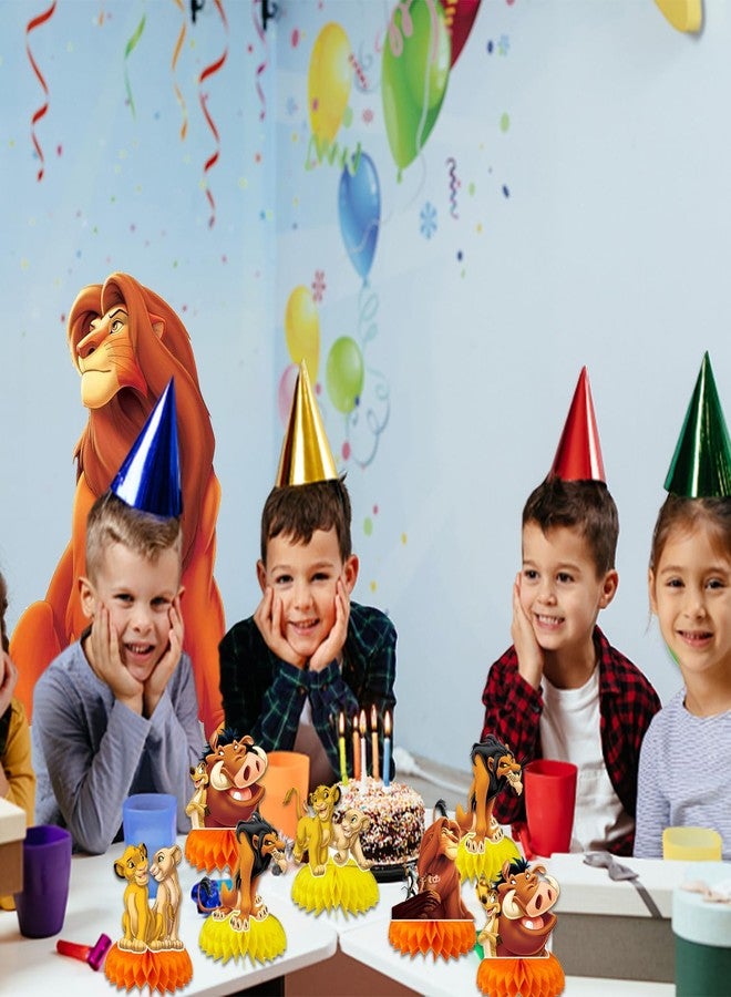 OMTO 6 PCS Lion-king Honeycomb Centerpieces lion Honeycomb Centerpieces for lion Party Supplies - Image 4