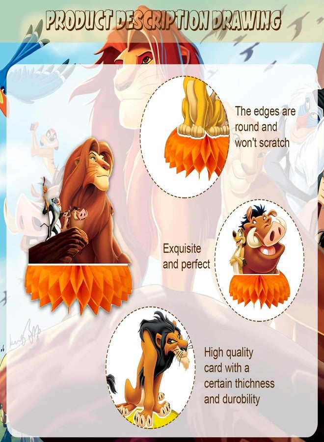 OMTO 6 PCS Lion-king Honeycomb Centerpieces lion Honeycomb Centerpieces for lion Party Supplies - Image 3