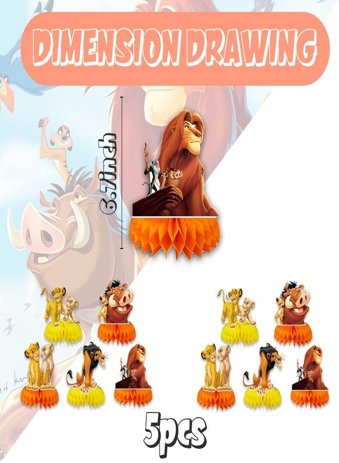 OMTO 6 PCS Lion-king Honeycomb Centerpieces lion Honeycomb Centerpieces for lion Party Supplies - Image 2