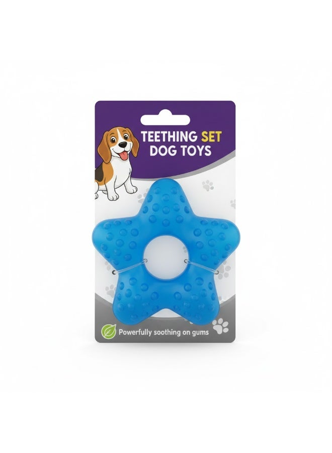 Star Shape Dog Teething Toy, Rubber Chew Toy for Puppies, Promotes Good Dental Health, Soothing on Gums - Image 1