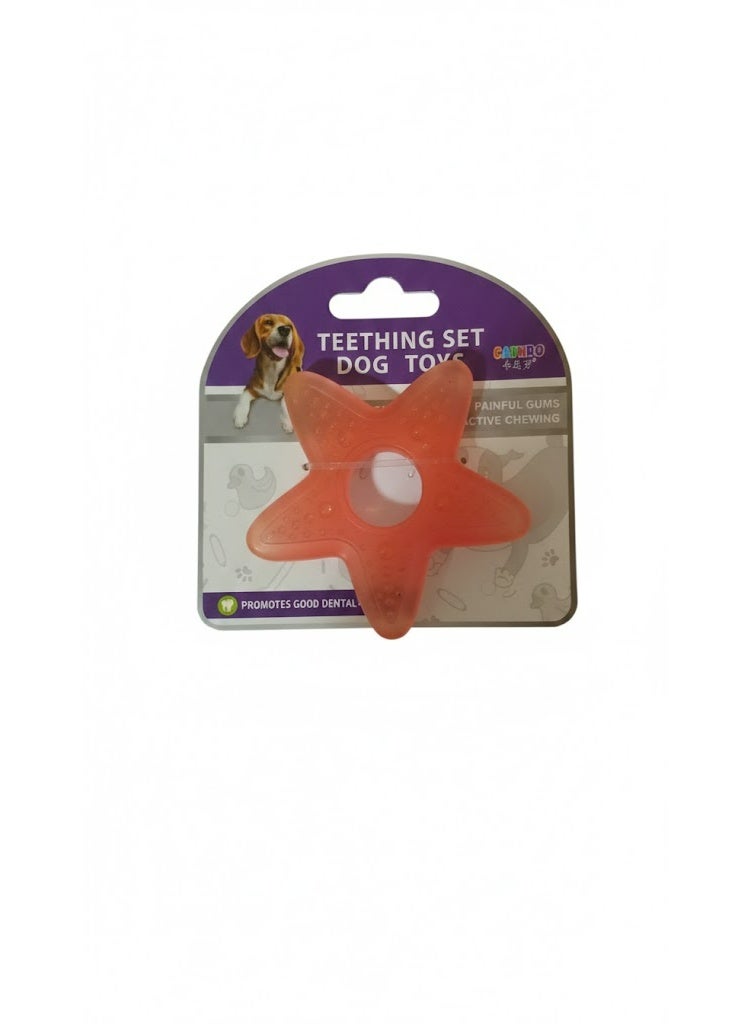 Star Shape Dog Teething Toy, Rubber Chew Toy for Puppies, Promotes Good Dental Health, Soothing on Gums - Image 2