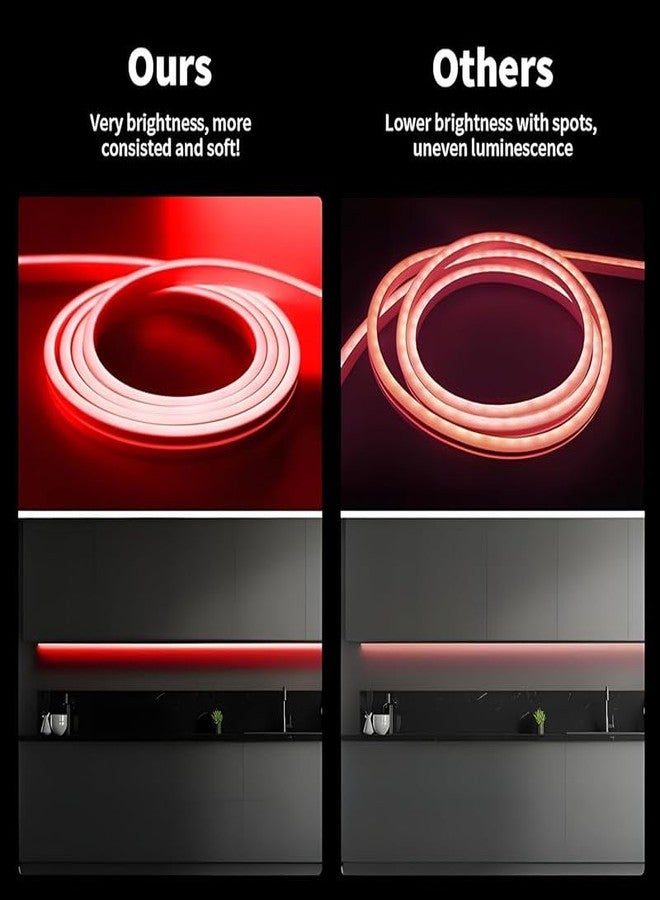 REPISH 5-Meter Red Neon Light Strip with 600 LEDs and 12V Adapter – Ideal for Wall Decorations, Parties, Celebrations, Bars, and Custom Neon Displays (Pack of 1) - Image 5