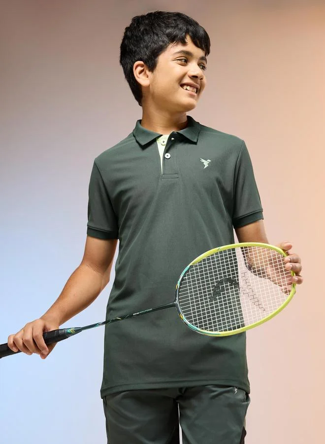 تكنوسبورت تيشيرت بولو سادة رياضي بقصة سليم فت