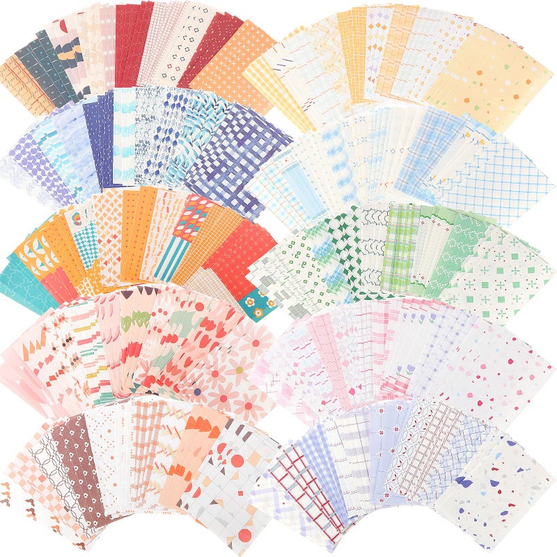 Tenare 500 Sheets Vintage DIY Scrapbook Aesthetic Paper Supplies Decorative Paper Material for DIY Scrapbook Journal Photo Album Crafts(3.35 x 2.17 Inches,Stylish Style) - Image 1
