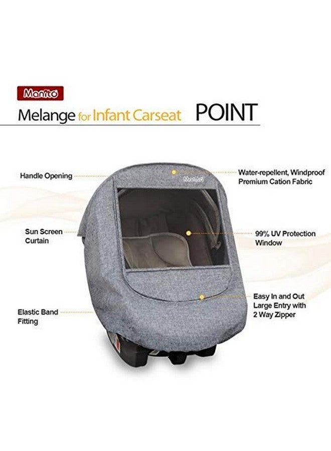 Manito Melange Infant Car Seat Weather Shield (Black Grey) - Image 2