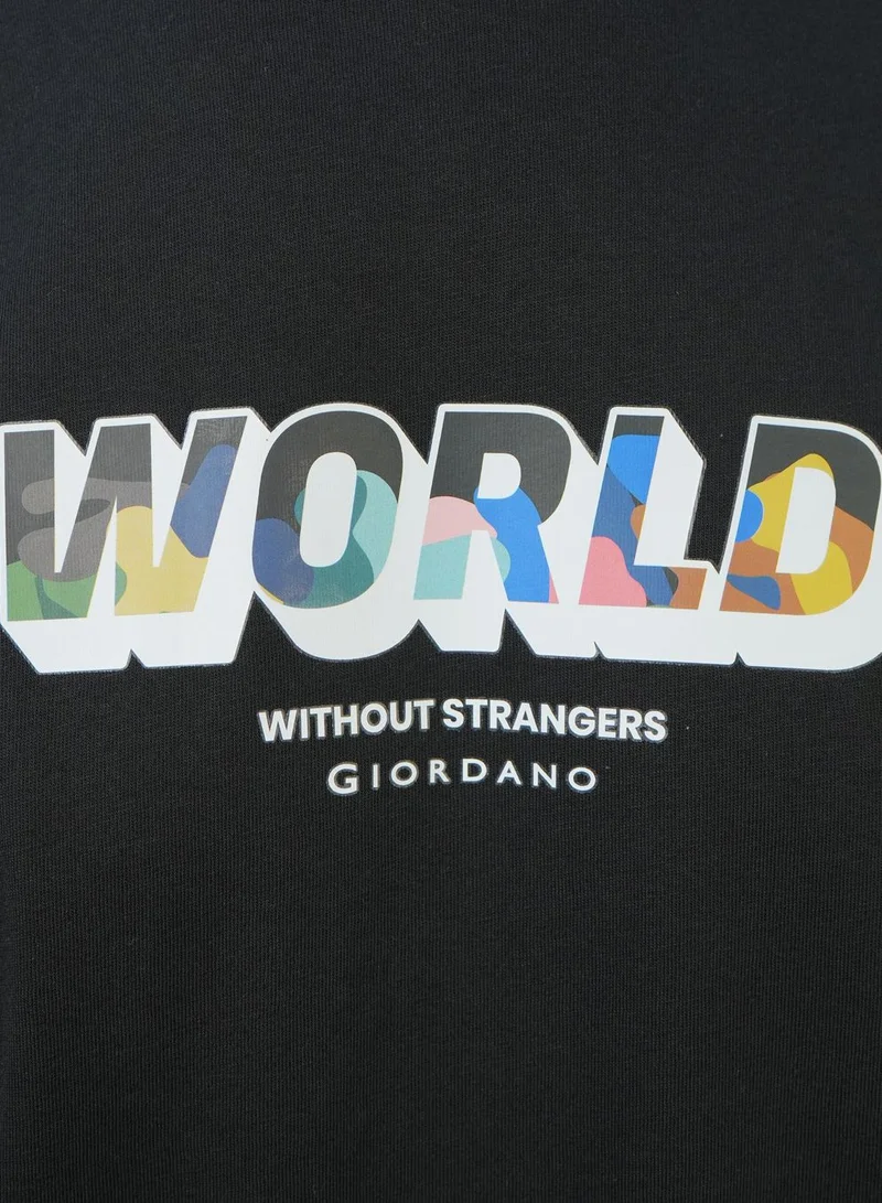 GIORDANO  Men's Slim Fit Cotton Jersey Crew Neck Print Tee | WWS Graphic for Men | Best Price UAE