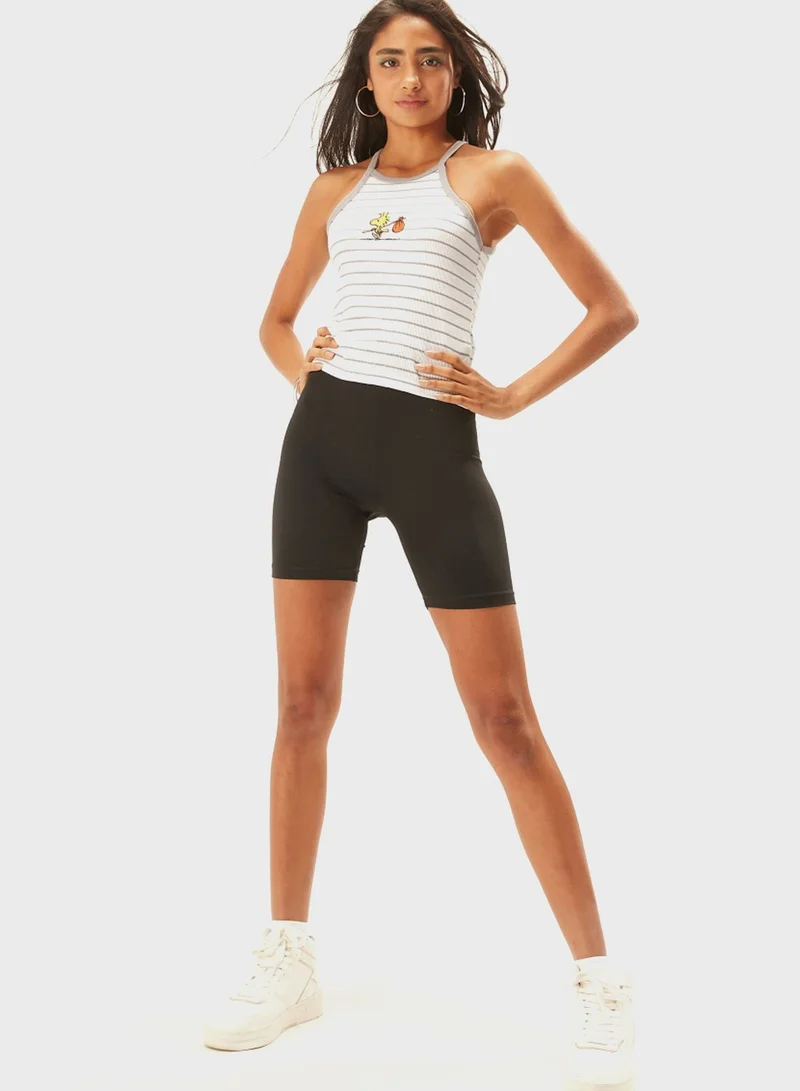 SP Characters Striped Crop Tank Top