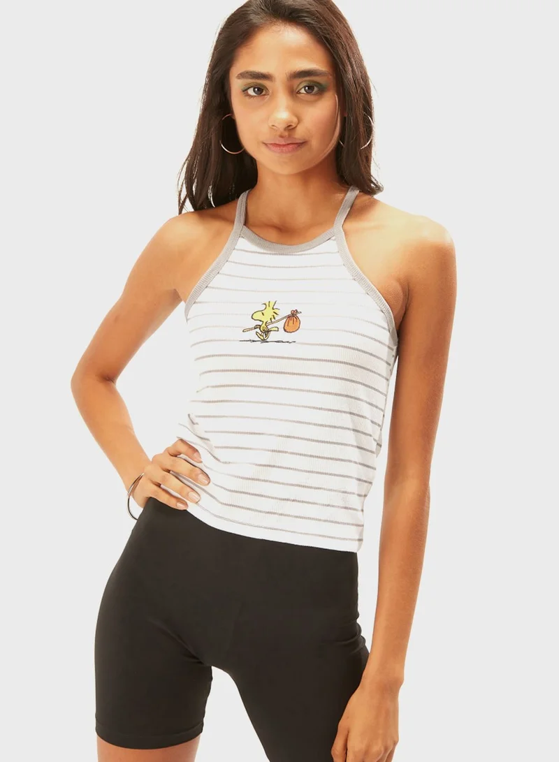 SP Characters Striped Crop Tank Top