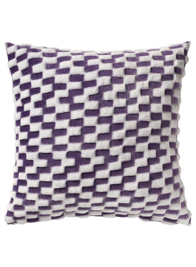 زبون غطاء وسادة، بنفسجي/منقوش، 50×50 سم - Image 1