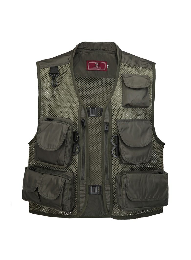 Chaleco de pesca con cuello en V para hombre, chaleco de fotografía informal para exteriores, chaleco multifuncional para verano