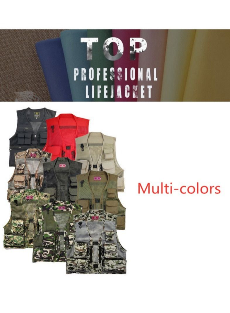 Chaleco de pesca con cuello en V para hombre, chaleco de fotografía informal para exteriores, chaleco multifuncional para verano