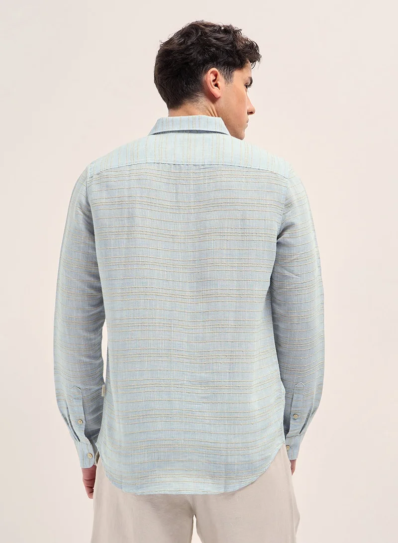 THE BEAR HOUSE Cotton Shirt for Men | Slim Fit, Long Sleeve, Casual or Formal Button-Down | Soft, Breathable Fabric for Work, Everyday, & All-Season Wear in Stylish