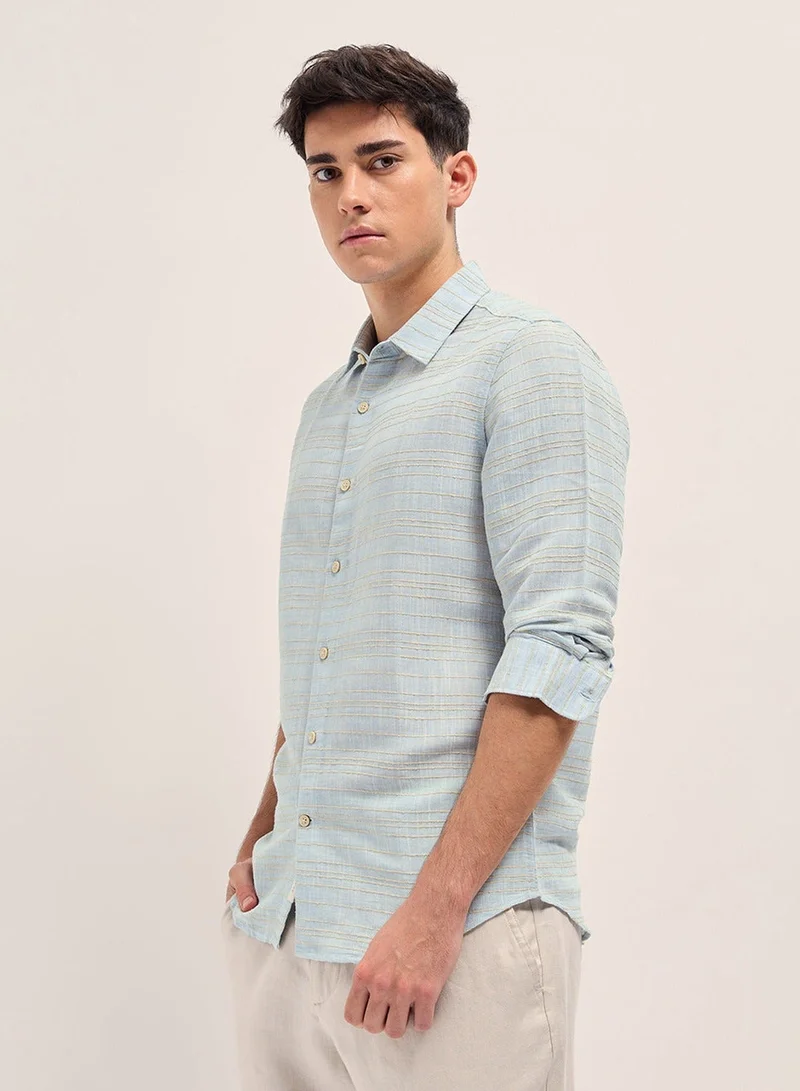 THE BEAR HOUSE  Cotton Shirt for Men | Slim Fit, Long Sleeve, Casual or Formal Button-Down | Soft, Breathable Fabric for Work, Everyday, & All-Season Wear in Stylish for Men | Best Price UAE