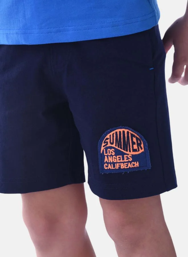 فكتور اند جين Embroidered Badge Short Sleeve T-Shirt & Shorts Set by Styli