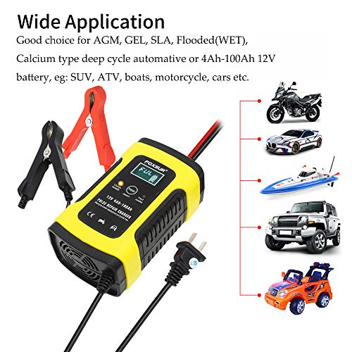 IEIK 12V 5 Amp Automotive Smart Battery Charger Maintainer for Car, Motorcycle, RV, SUV, Lawn Mower, Boat, RV, SUV, ATV and More - Image 2