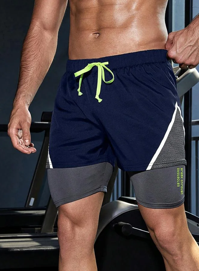 Take Two Take Two Color Block Drawstring Shorts with Phone Pocket