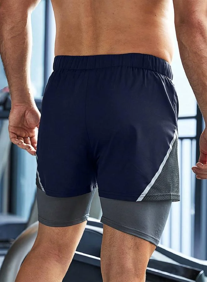 Take Two Take Two Color Block Drawstring Shorts with Phone Pocket