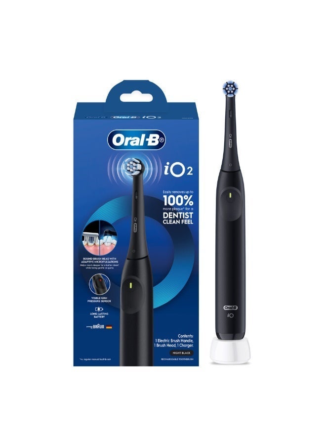 Oral-B فرشاة أسنان كهربائية قابلة لإعادة الشحن من أورال-بي iO2 باللون الأسود - Image 1