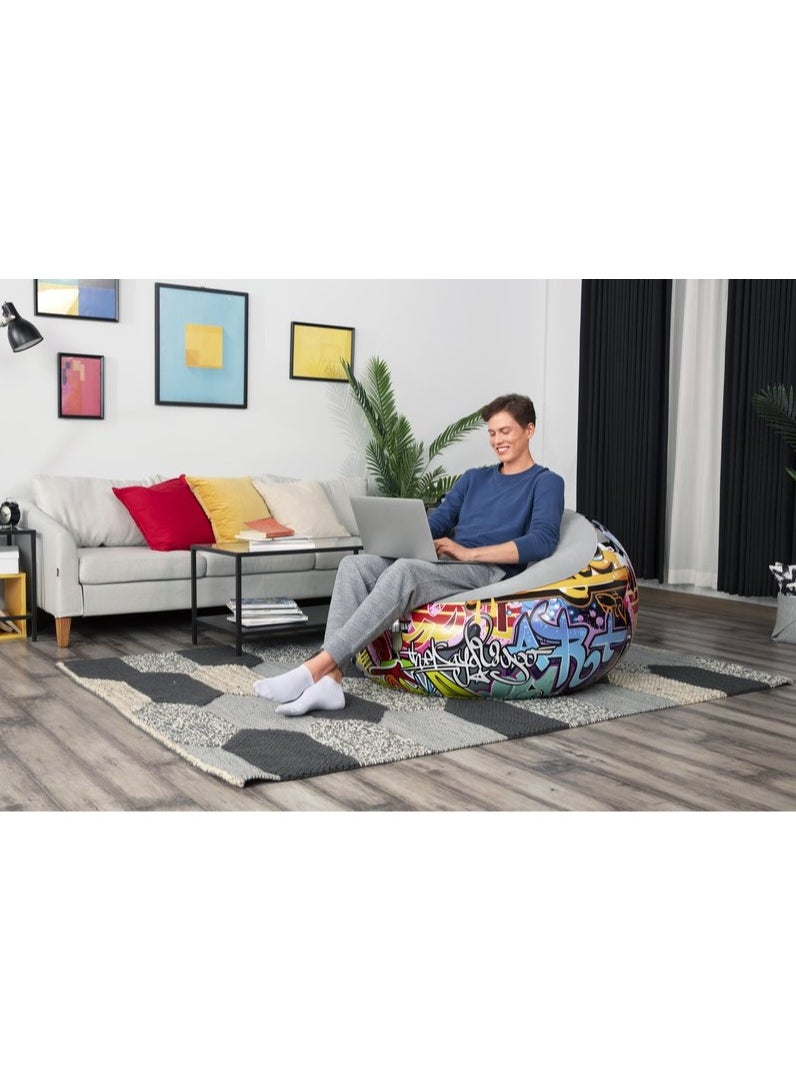 Bestway - Bestway Graffiti Air Chair 1.12m x 1.12m x 66cm #75075 - Image 1