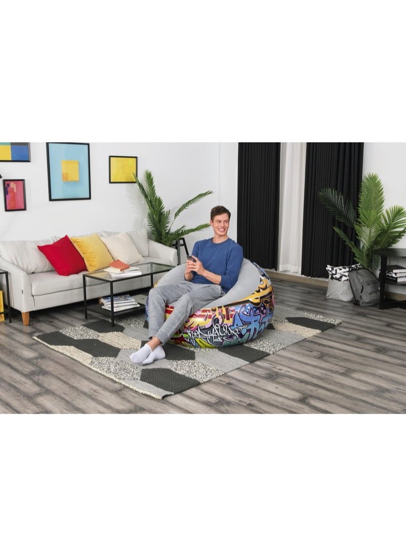 Bestway - Bestway Graffiti Air Chair 1.12m x 1.12m x 66cm #75075 - Image 1