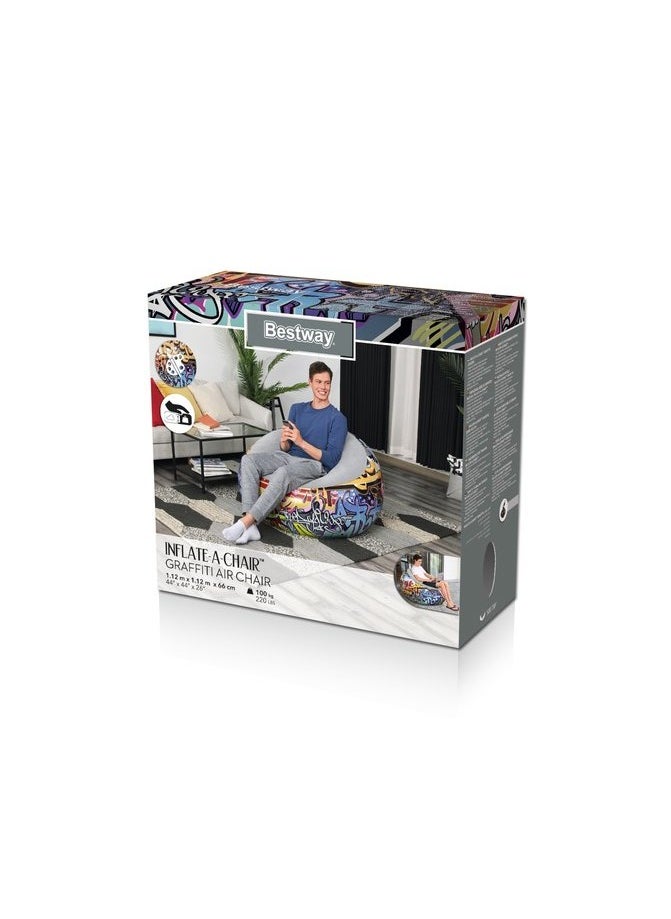 Bestway - Bestway Graffiti Air Chair 1.12m x 1.12m x 66cm #75075 - Image 1