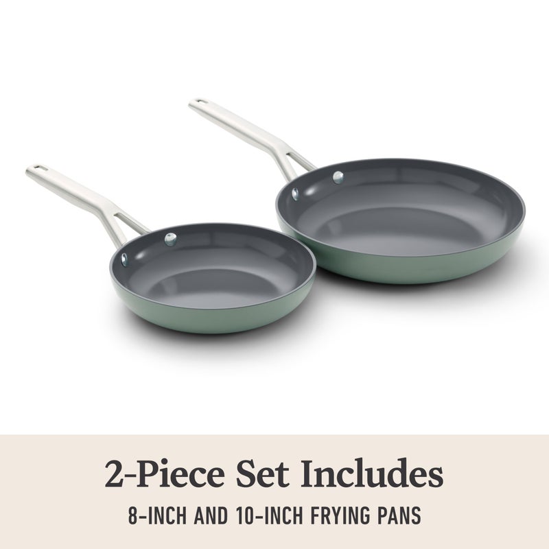 CalphalonÂ® Ceramic Nonstick 8" and 10" Frying Pan Set, Silver Ash - Image 5