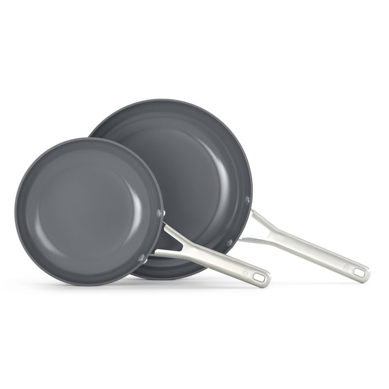 CalphalonÂ® Ceramic Nonstick 8" and 10" Frying Pan Set, Silver Ash - Image 1