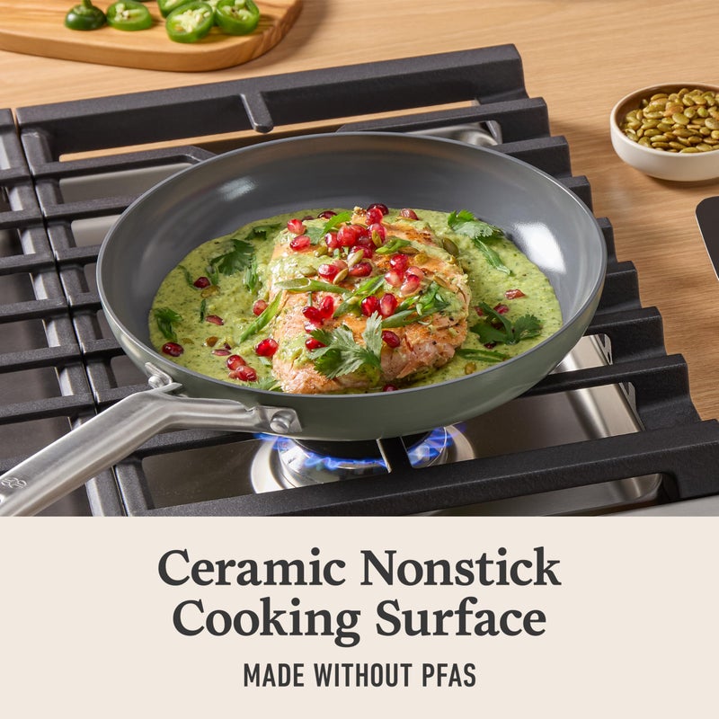 CalphalonÂ® Ceramic Nonstick 8" and 10" Frying Pan Set, Silver Ash - Image 2