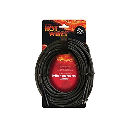 OnStage On-Stage Hot Wires XLR Microphone Cable, 25 Feet - Image 1