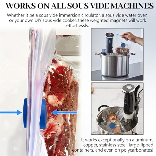 TonGass 8-Pack Sous Vide Magnetical Weights Works on All Sous Vide Machines, Silicone-Coated Magnets for Keeping Bags Submerged & Prevent Floating, Powerful Food Safe Weighted Magnets for Containers - Image 5