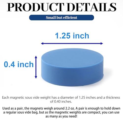 TonGass 8-Pack Sous Vide Magnetical Weights Works on All Sous Vide Machines, Silicone-Coated Magnets for Keeping Bags Submerged & Prevent Floating, Powerful Food Safe Weighted Magnets for Containers - Image 2