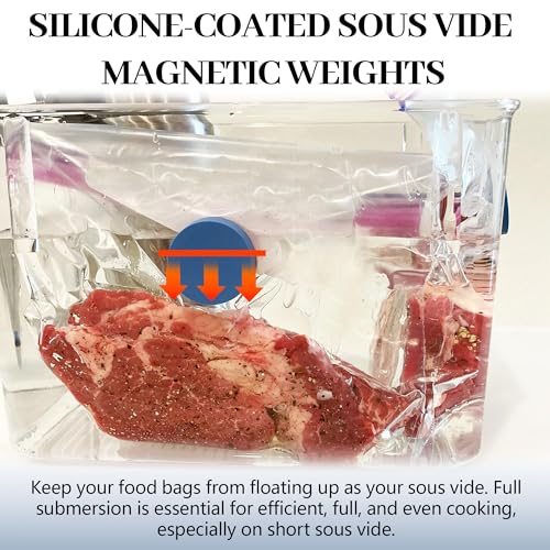TonGass 8-Pack Sous Vide Magnetical Weights Works on All Sous Vide Machines, Silicone-Coated Magnets for Keeping Bags Submerged & Prevent Floating, Powerful Food Safe Weighted Magnets for Containers - Image 3