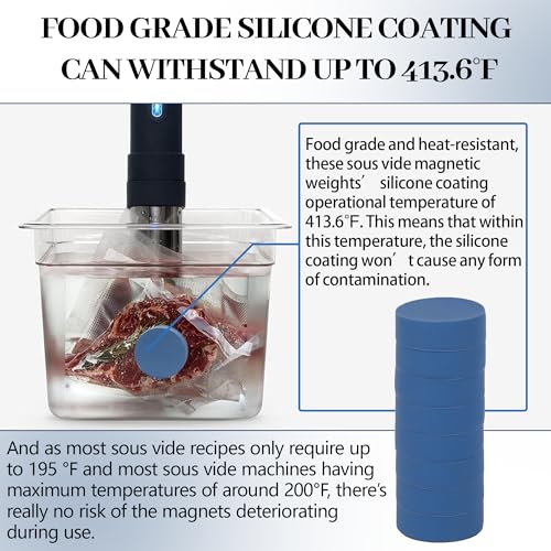 TonGass 8-Pack Sous Vide Magnetical Weights Works on All Sous Vide Machines, Silicone-Coated Magnets for Keeping Bags Submerged & Prevent Floating, Powerful Food Safe Weighted Magnets for Containers - Image 4
