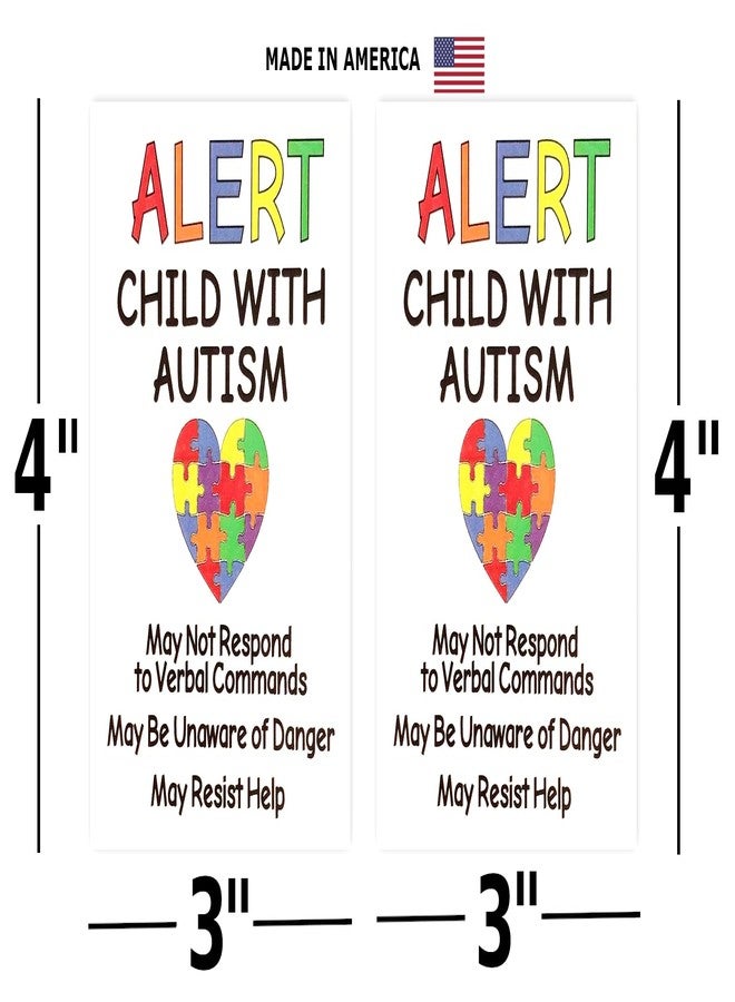 Max Petals Autism Alert Decals (2-Pack) - 3x4 Emergency Safety Stickers for Children with Autism - Car, Window, Door Signs - Image 2