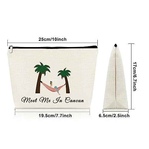 Sazuwu Cancun Makeup Bag Souvenirs Travel Gifts for Mexico Vacation Bachelorette Party Decorations Cosmetic Bag Beach Christmas Birthday Present - Image 2