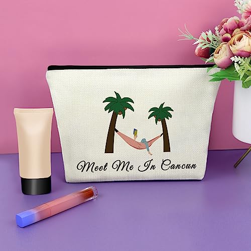 Sazuwu Cancun Makeup Bag Souvenirs Travel Gifts for Mexico Vacation Bachelorette Party Decorations Cosmetic Bag Beach Christmas Birthday Present - Image 4