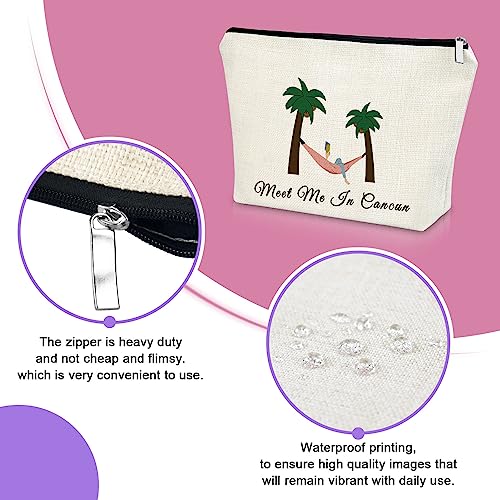 Sazuwu Cancun Makeup Bag Souvenirs Travel Gifts for Mexico Vacation Bachelorette Party Decorations Cosmetic Bag Beach Christmas Birthday Present - Image 3