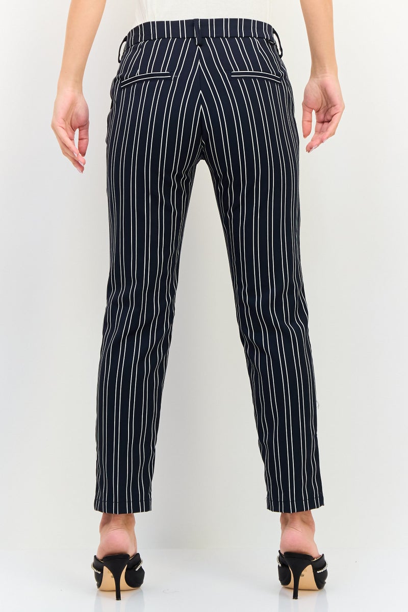 Reiko Women Regular Fit Stripe Straight Leg Pants, Multicolor - Image 3