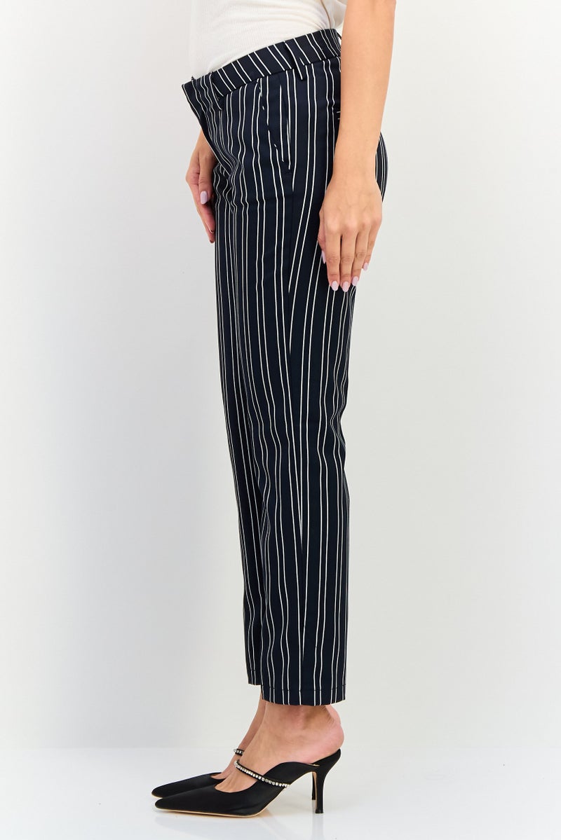 Reiko Women Regular Fit Stripe Straight Leg Pants, Multicolor - Image 2