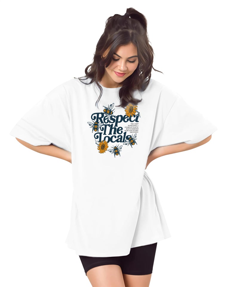 SHODOX® Bio-Washed Anti Bacterial 100% Pure Cotton Women’s Oversized Aesthetic Premium Printed T-Shirt | Cozy Soft, Less Wrinkles Loose Fit, Drop Shoulder, Korean Baggy Style Tees for Girls - Image 3