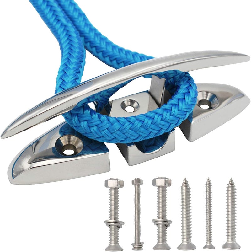 VEITHI 316 Stainless Steel Boat Folding Cleats Boat Dock Cleats 5/6/8.5 inch, Flip up Dock Cleat for Deck and Boat, Dock Cleats Folding Cleat Rope Cleat Boat Cleats with Fasteners (1,2,4,6 Pack) - Image 1